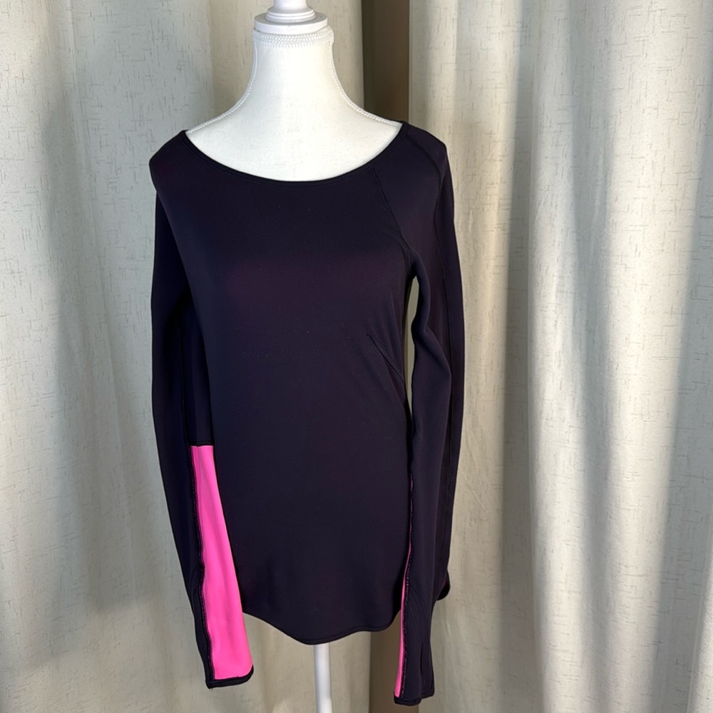 Lululemon Rulu Blue and Pink Women's Long Sleeve Top Size 4 Reversible - Picture 5 of 6
